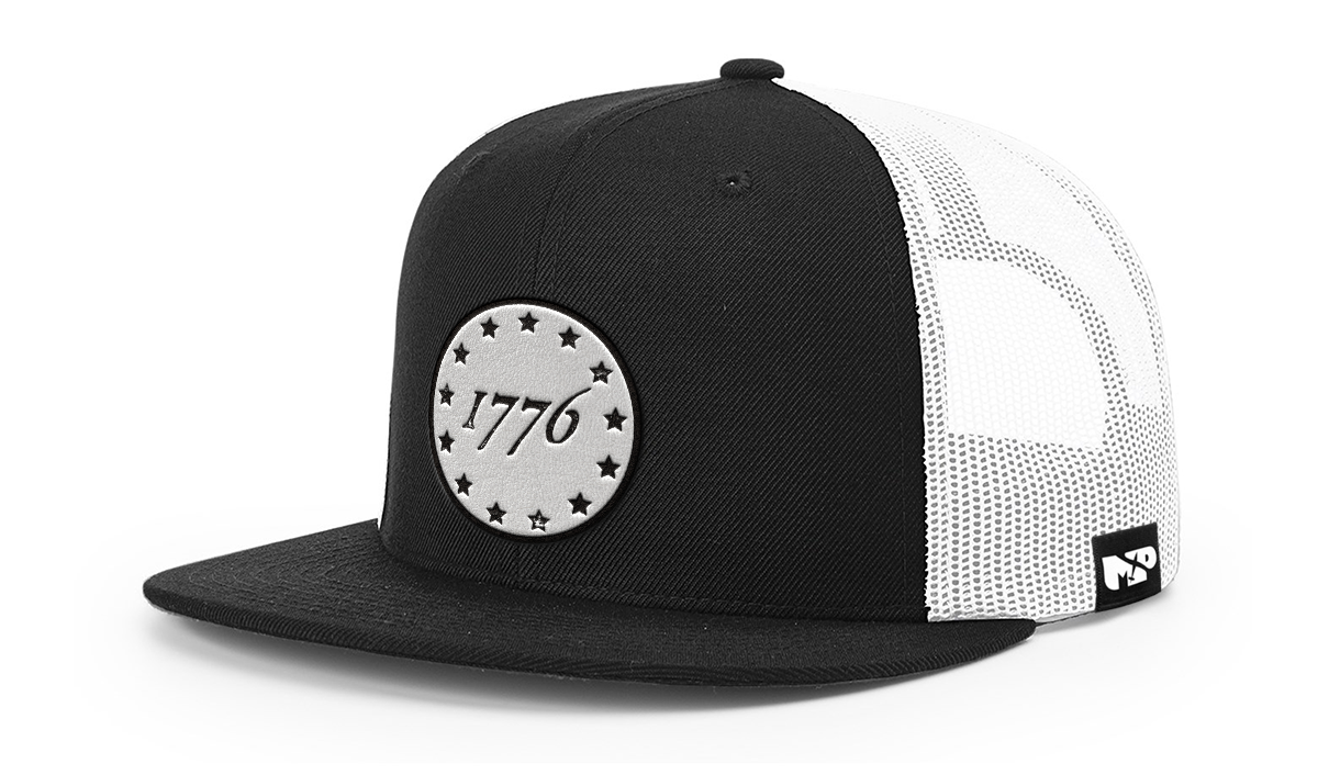 1776 MP Wool Blend Flat Bill Trucker - White Leather Patch