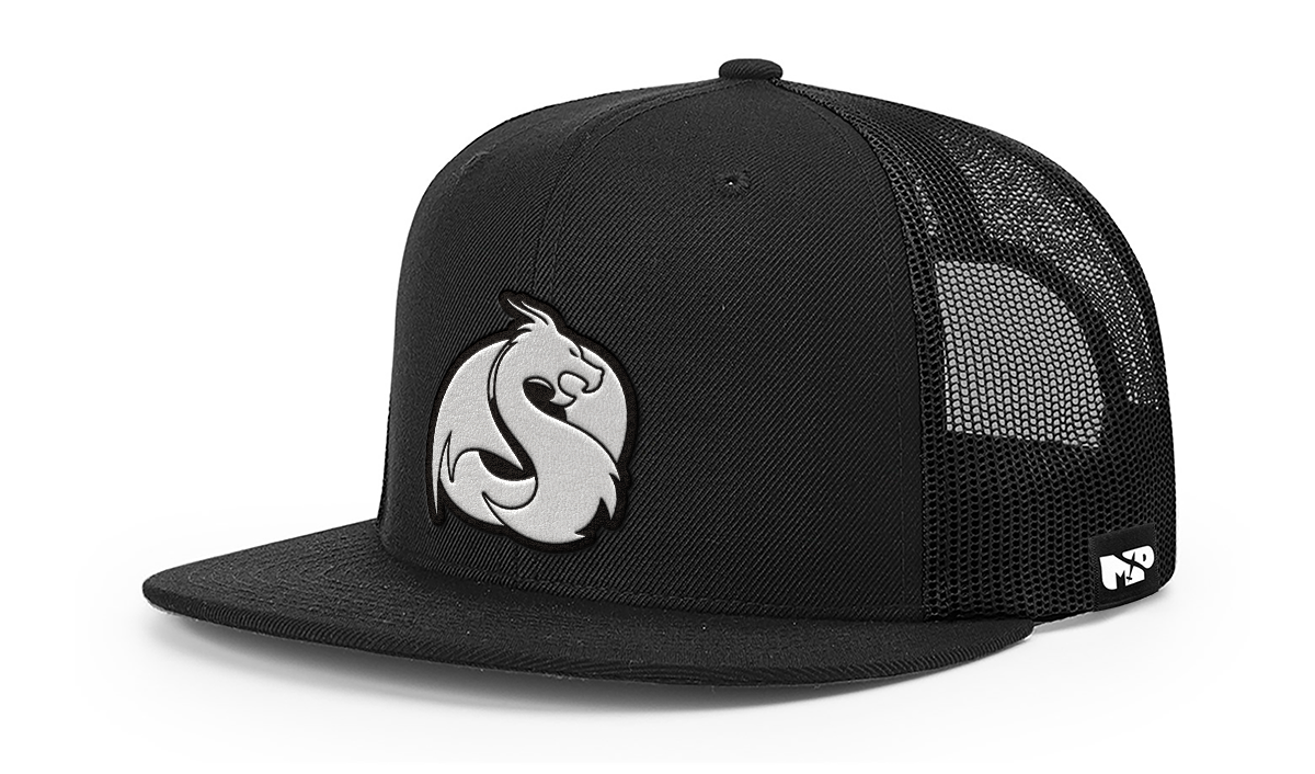 Draco Leather Patch Wool Blend Flat Bill Trucker