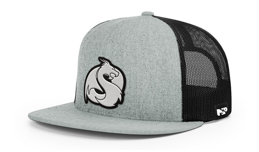 Draco Leather Patch Wool Blend Flat Bill Trucker