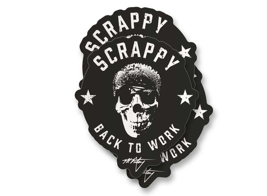 Scrappy Skull Sticker